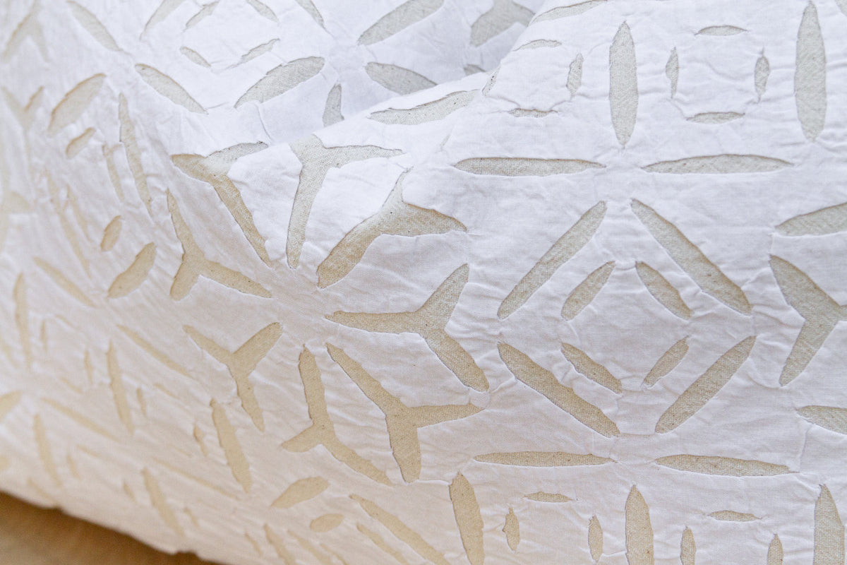 Iris Lumbar Applique Pillow Cover