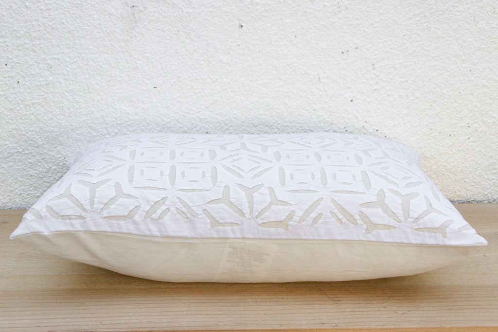 Iris Lumbar Applique Pillow Cover