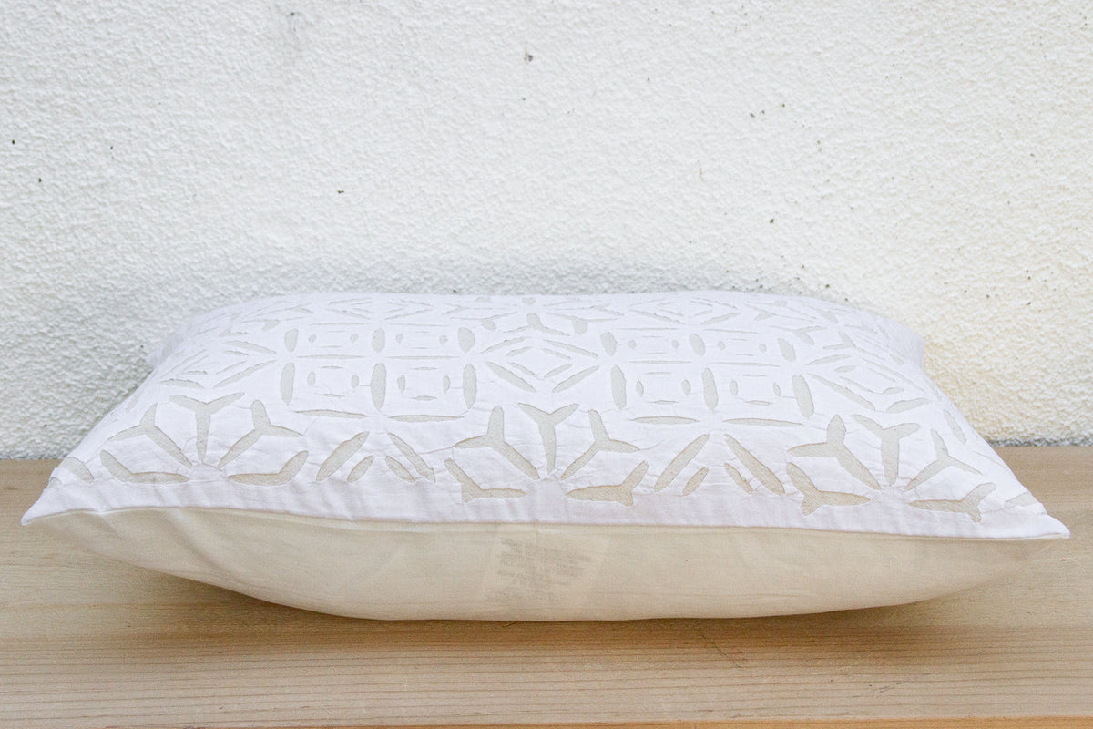 Iris Lumbar Applique Pillow Cover