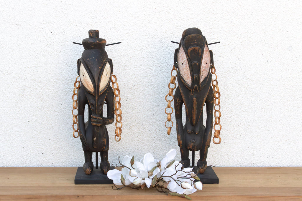 Antique Bamana Jo Society couple on Custom Stand