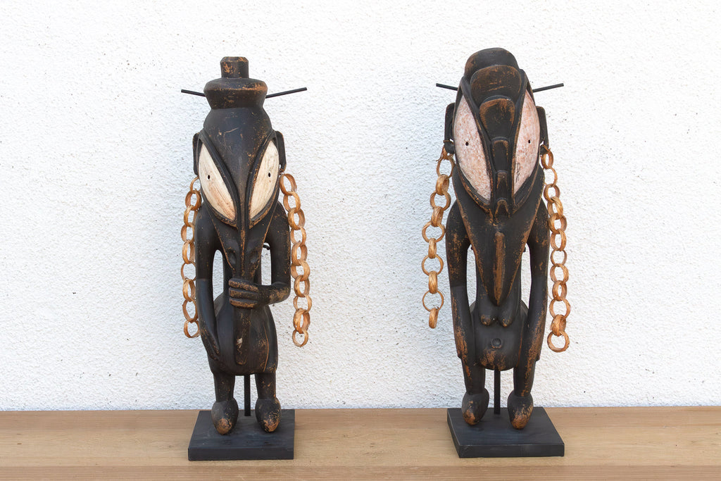 Antique Bamana Jo Society couple on Custom Stand