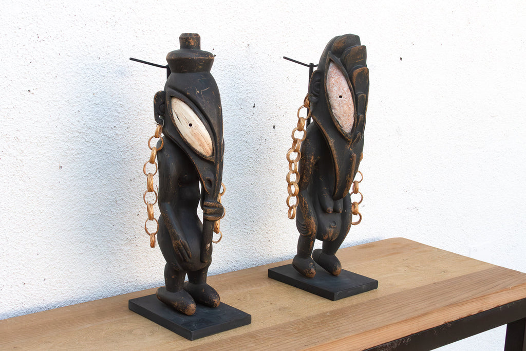 Antique Bamana Jo Society couple on Custom Stand