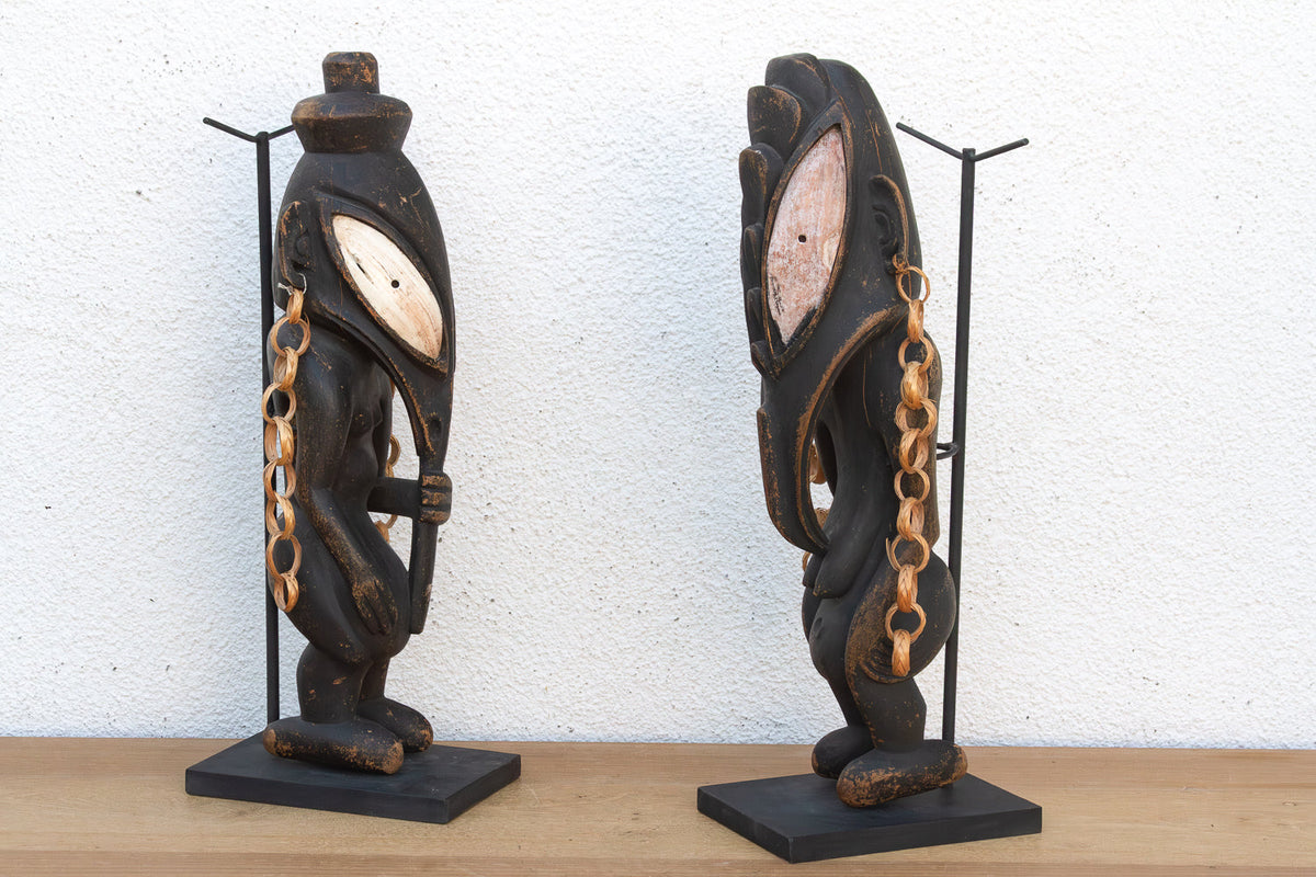 Antique Bamana Jo Society couple on Custom Stand