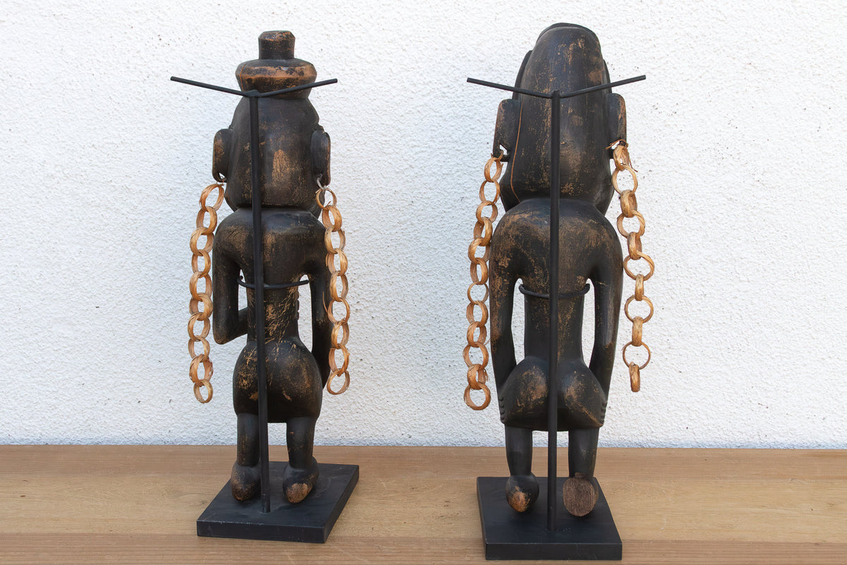 Antique Bamana Jo Society couple on Custom Stand