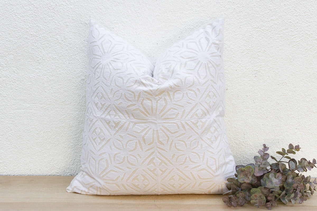 Starflower Euro Applique Pillow Cover