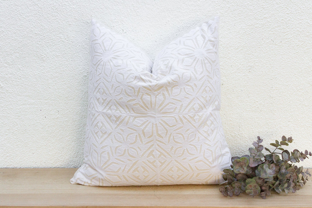 Scabiosa Euro Applique Pillow Cover