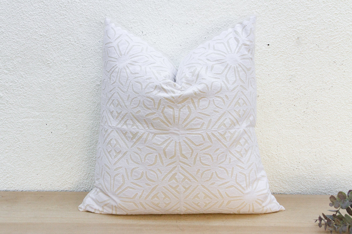 Scabiosa Euro Applique Pillow Cover