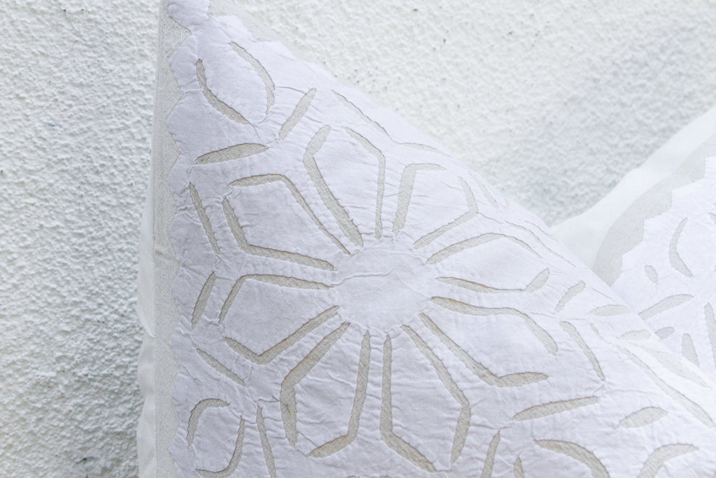 Starflower Euro Applique Pillow Cover