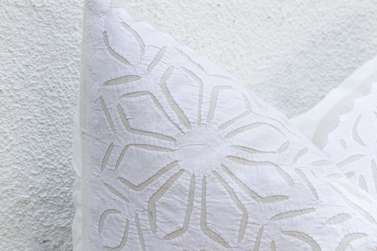 Starflower Euro Applique Pillow Cover