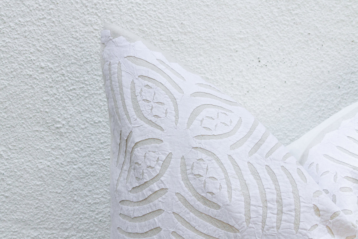 Poppy Euro Applique Pillow Cover
