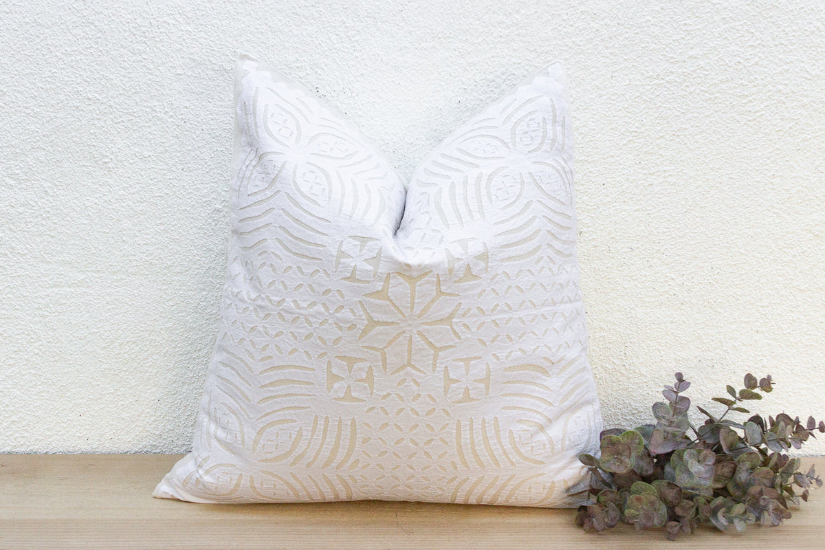Camellia Euro Applique Pillow Cover
