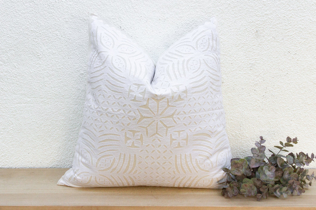 Camellia Euro Applique Pillow Cover