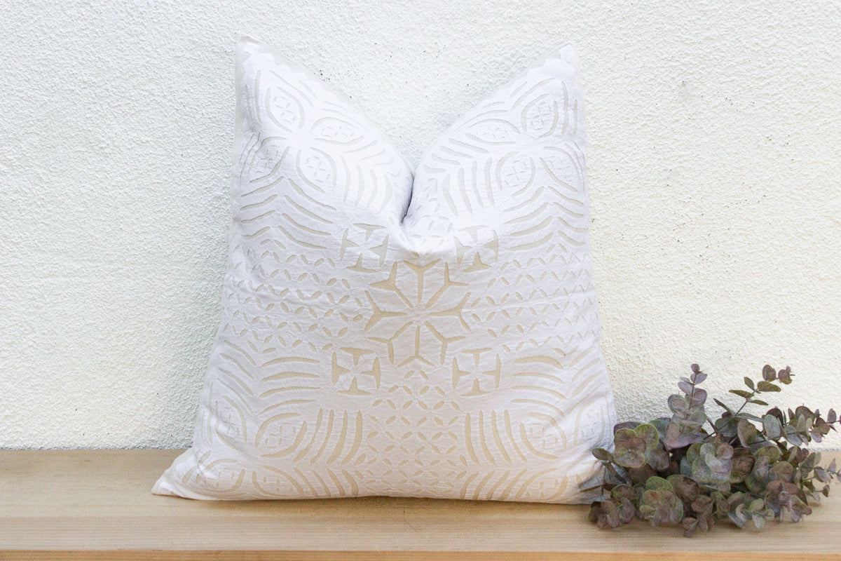 Camellia Euro Applique Pillow Cover