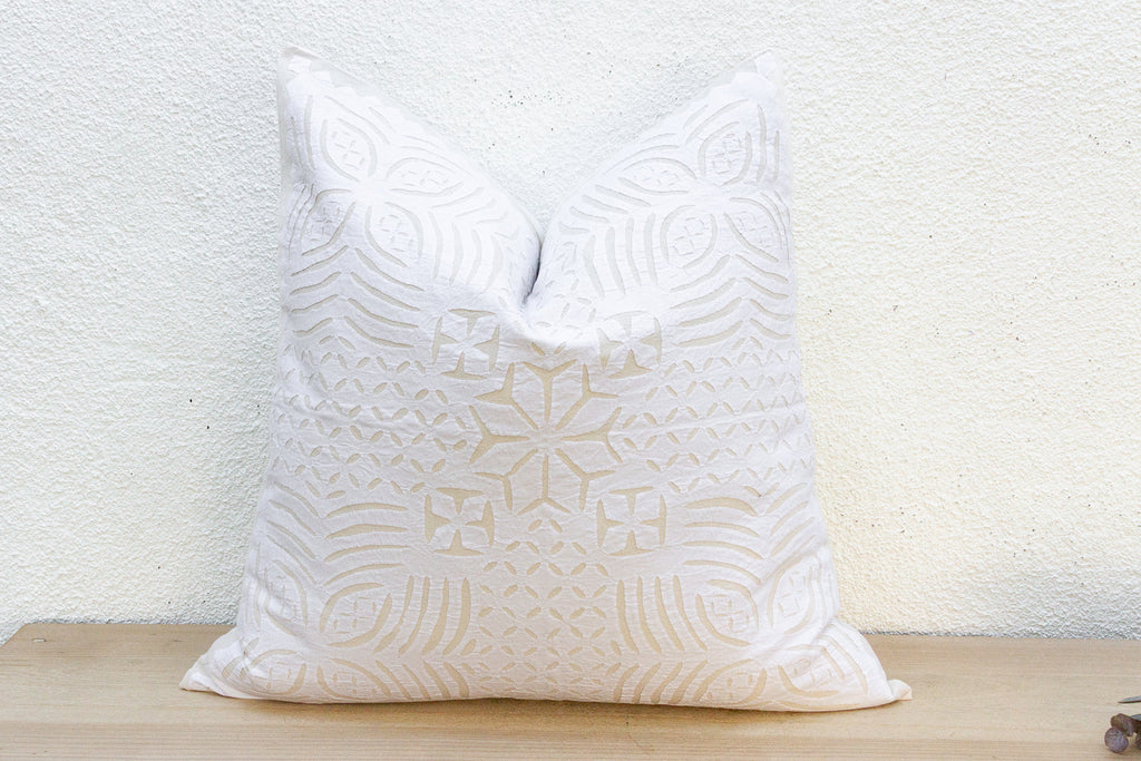 Camellia Euro Applique Pillow Cover