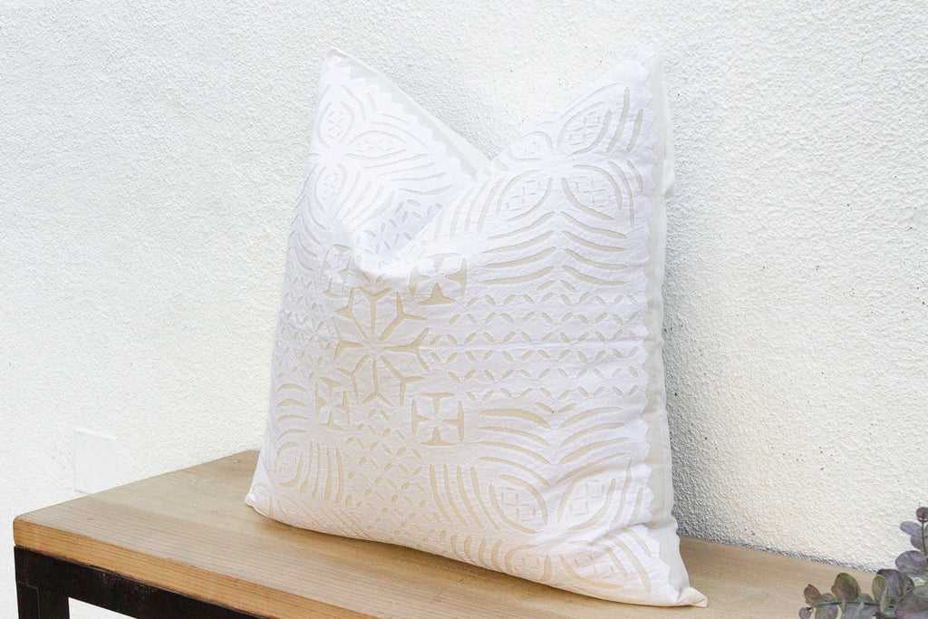 Oleander Euro Applique Pillow Cover