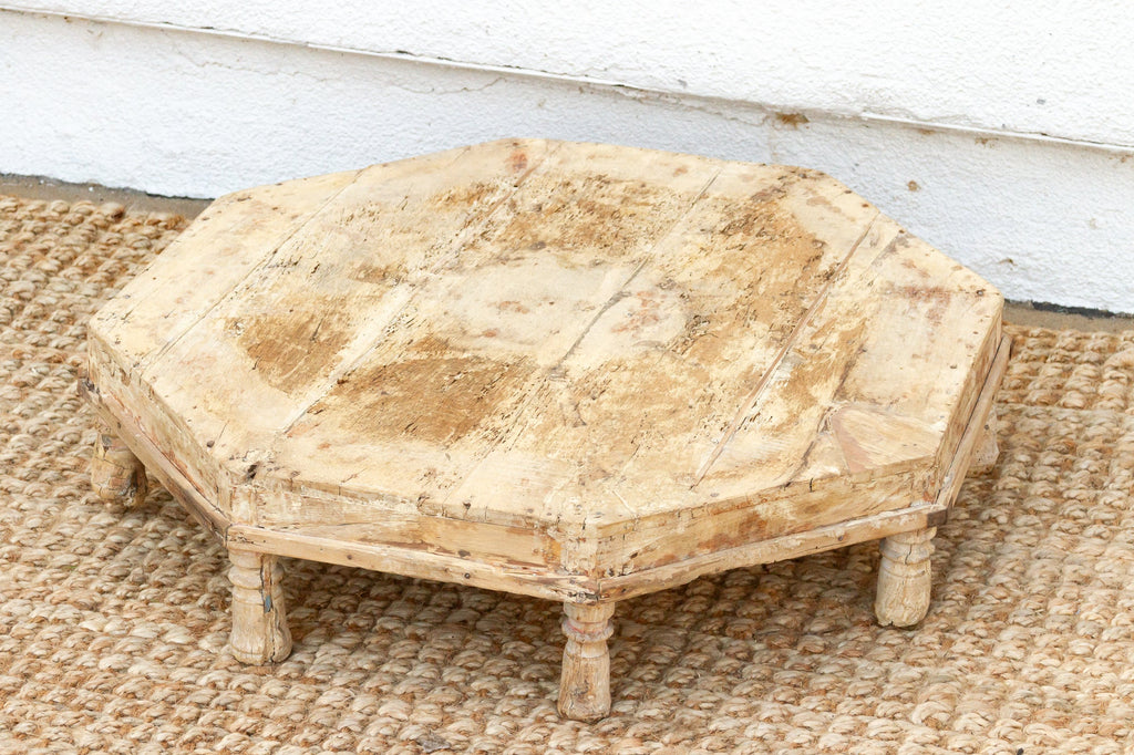 Antique Weathered Wood Indian Bajot