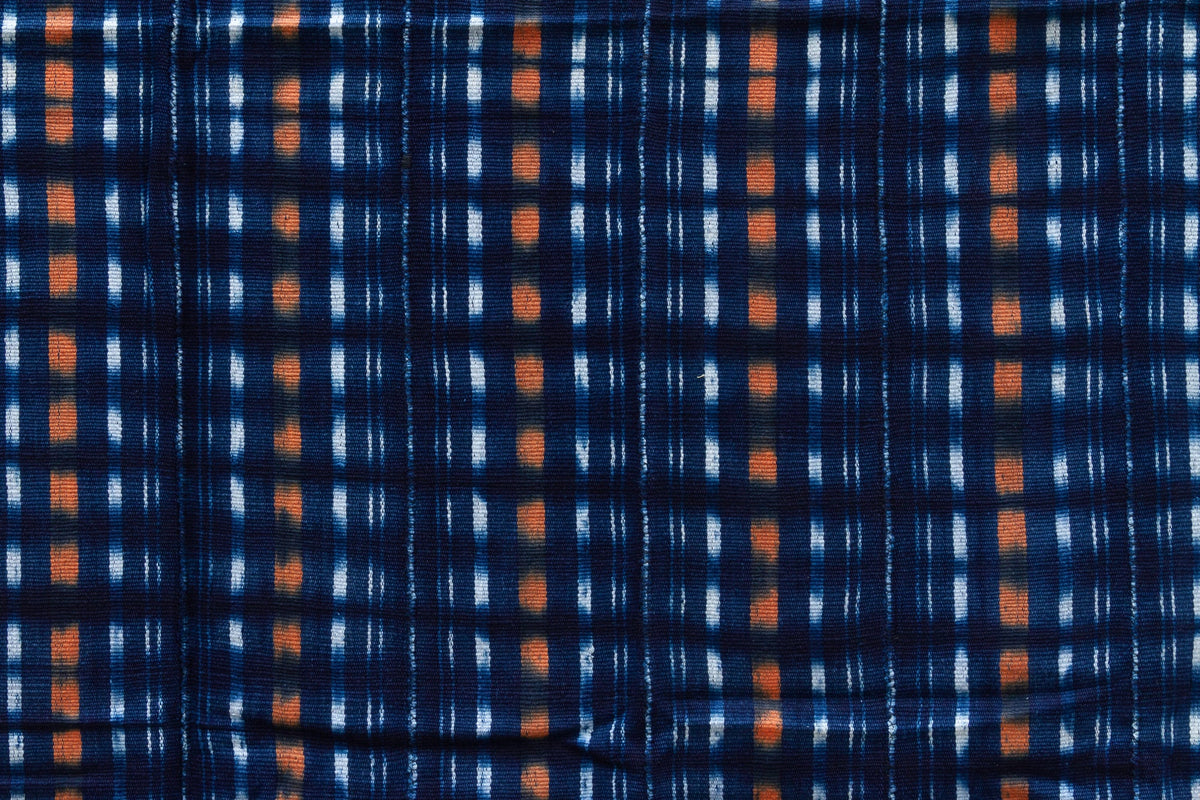 Rhythm Grid Indigo Mud Cloth