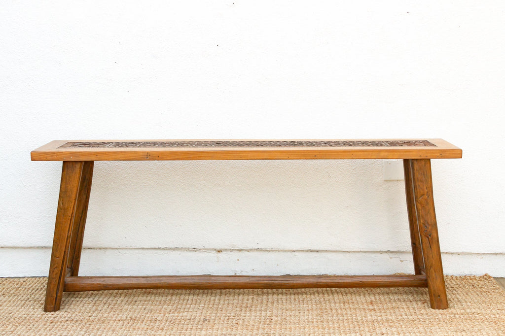 Rustic Console with Antique Lattice Top