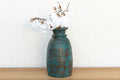 14" Tall Aegean Blue Turned Wood Vase