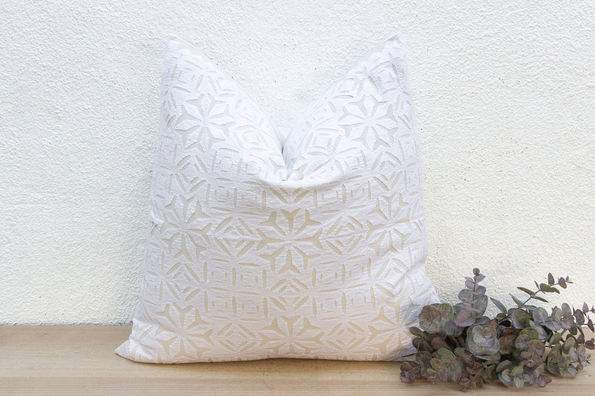 Wheat Glow Euro Applique Pillow Cover
