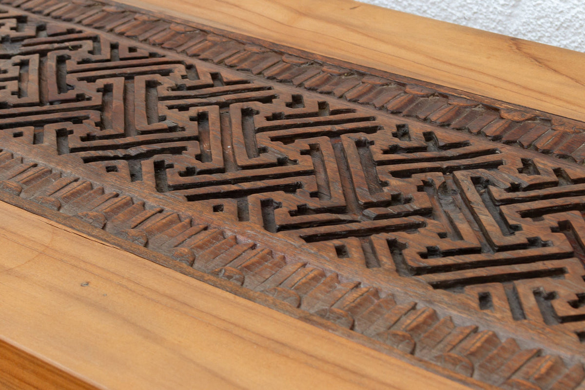 Rustic Console with Antique Lattice Top