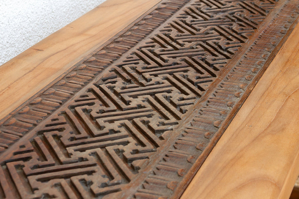 Rustic Console with Antique Lattice Top