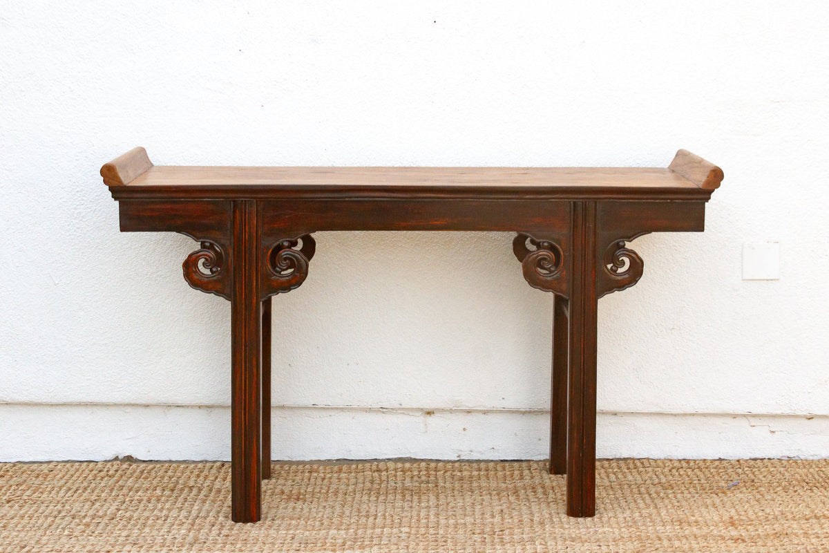 Ming Dynasty Style Elm Wood Console Table