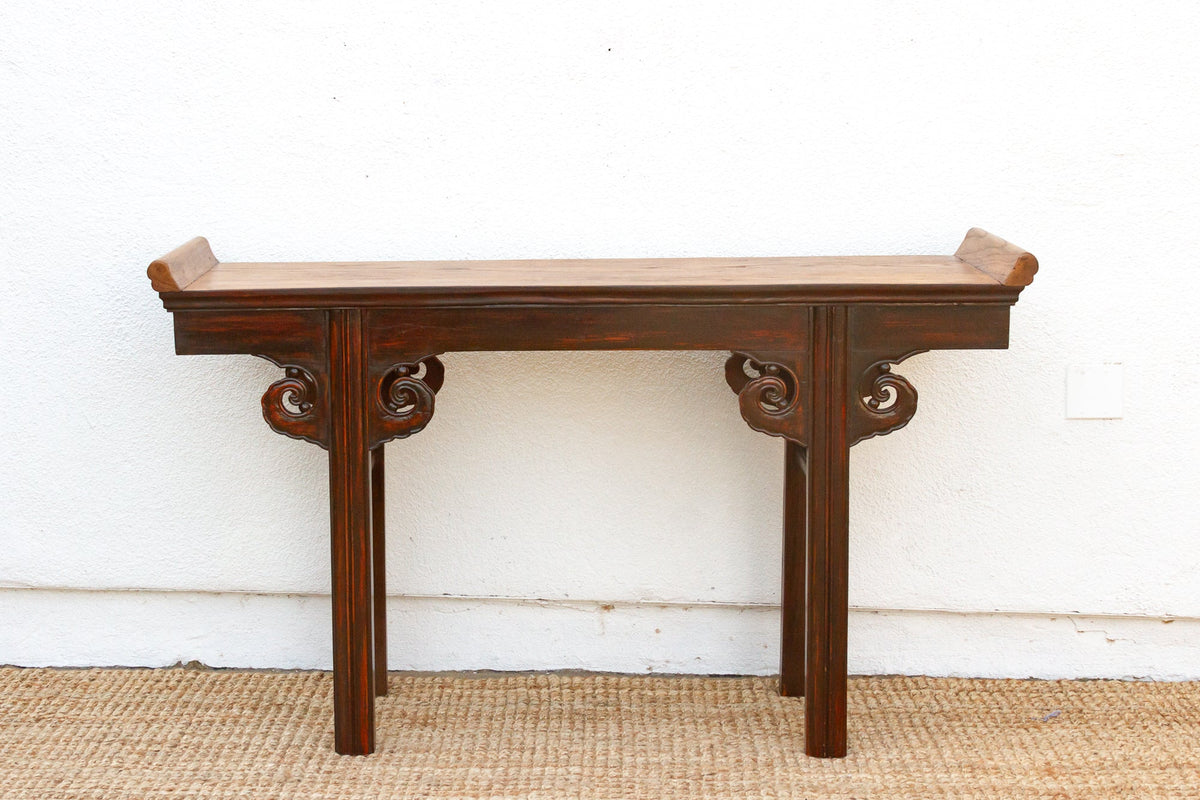 Ming Dynasty Style Elm Wood Console Table