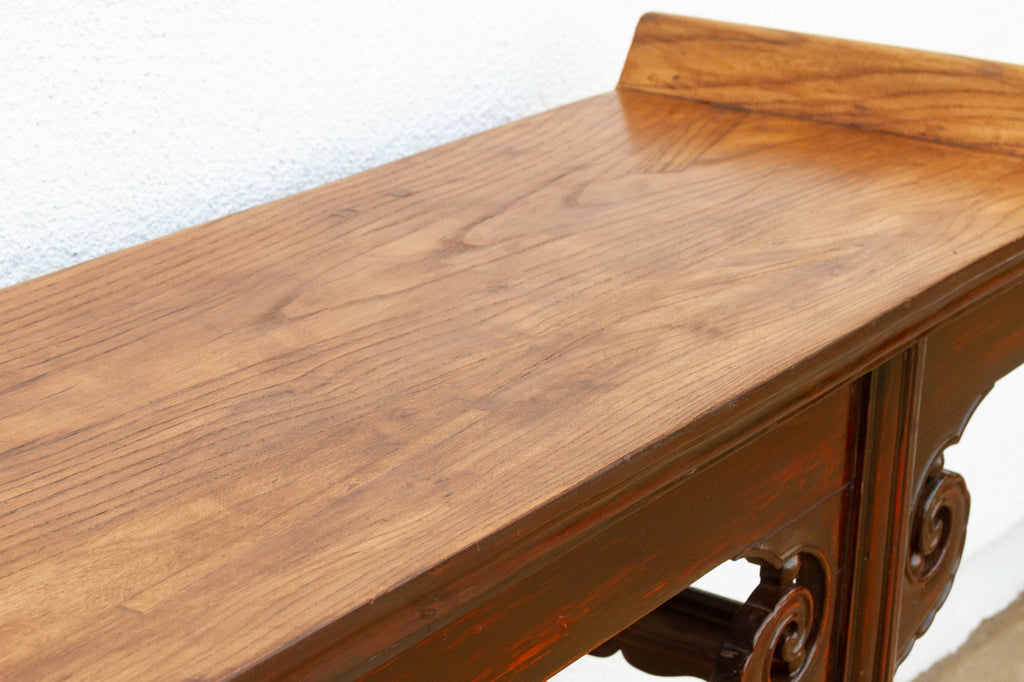 Ming Dynasty Style Elm Wood Console Table