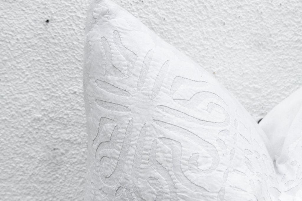 Terra Cream Euro Applique Pillow Cover