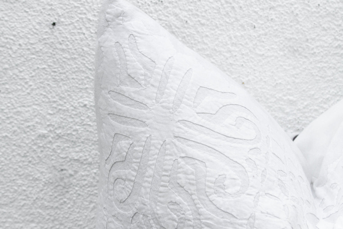 Terra Cream Euro Applique Pillow Cover