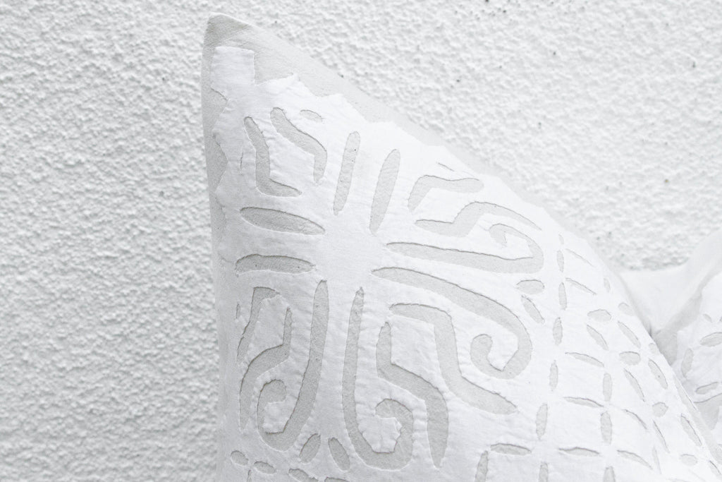 Cream Sol Euro Applique Pillow with Insert
