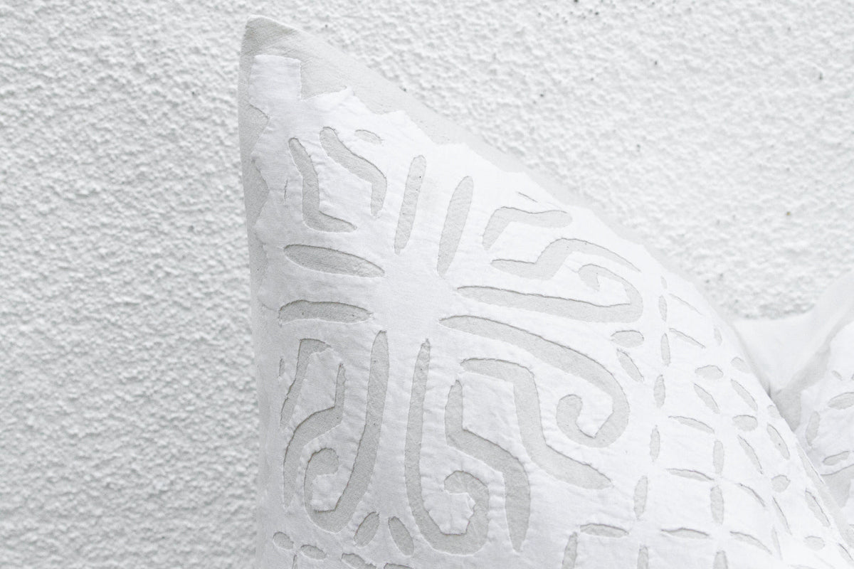 Cream Sol Euro Applique Pillow with Insert