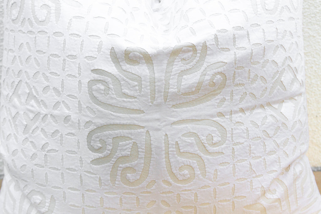 Cream Sol Euro Applique Pillow with Insert
