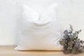 Light Woven Euro Applique Pillow Cover
