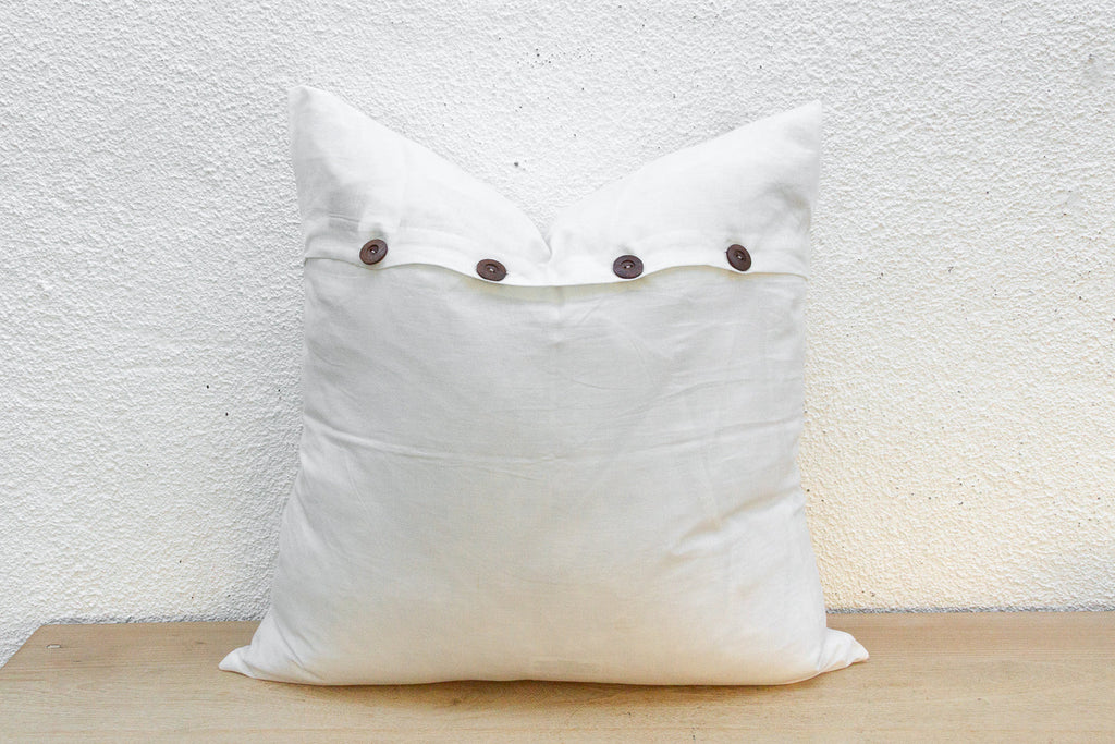 Light Woven Euro Applique Pillow Cover