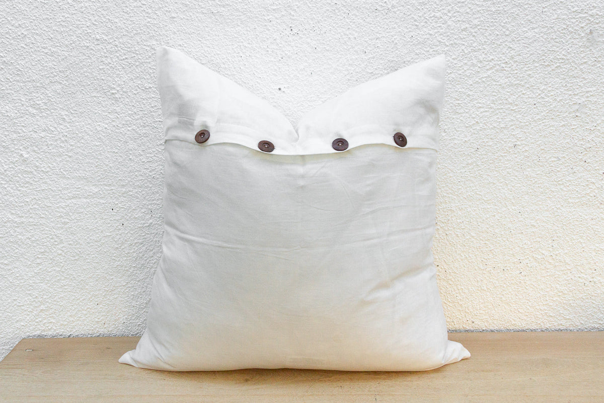 Light Woven Euro Applique Pillow Cover