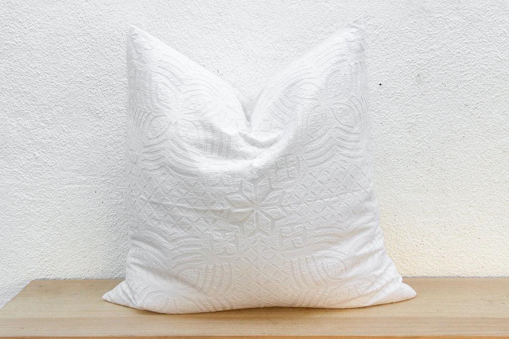 Warm Flax Large Applique Pillow Cover