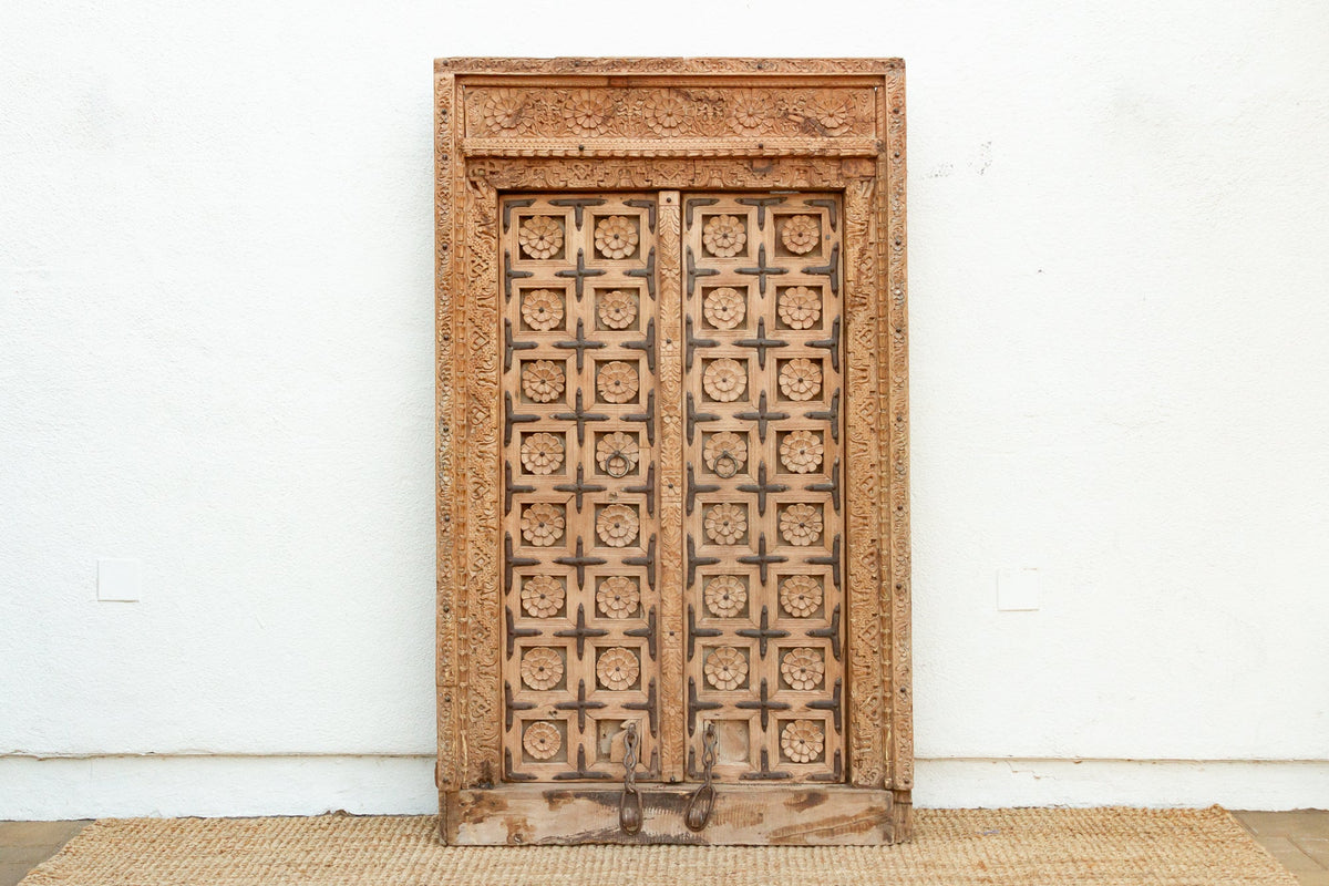 Early 1800's Rajasthan Haveli Lotus Door