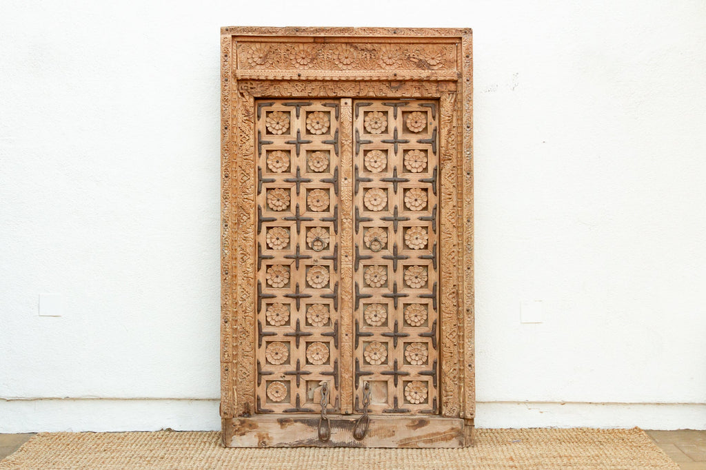 Early 1800's Rajasthan Haveli Lotus Door
