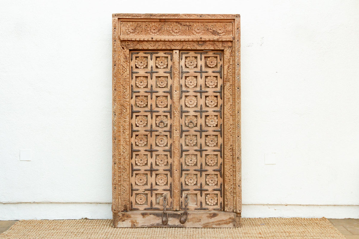 Early 1800's Rajasthan Haveli Lotus Door