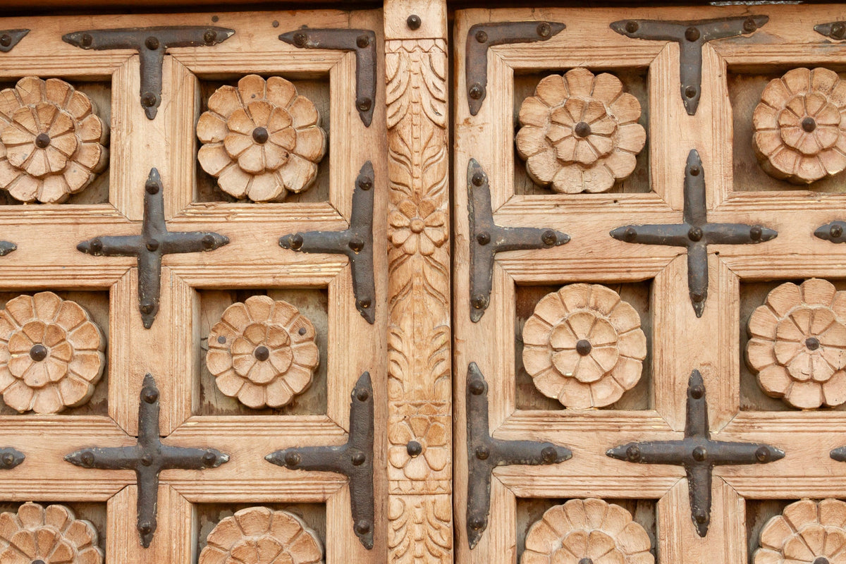 Early 1800's Rajasthan Haveli Lotus Door