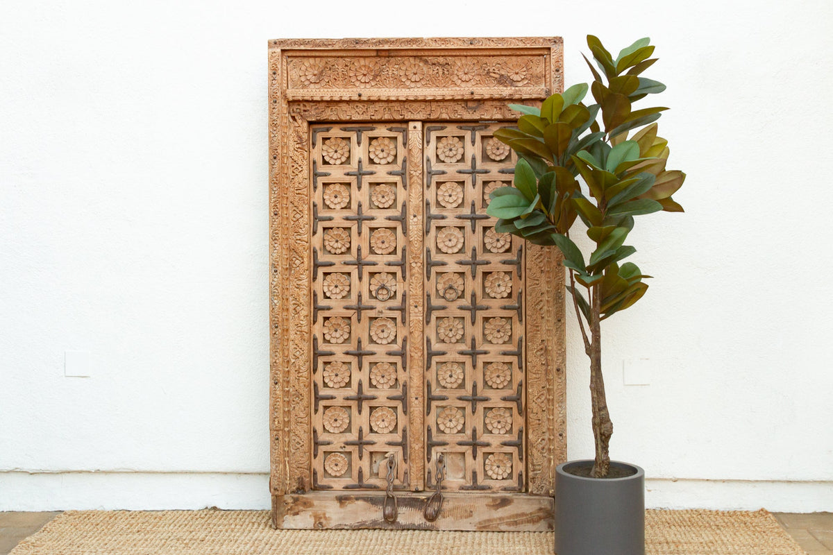 Early 1800's Rajasthan Haveli Lotus Door