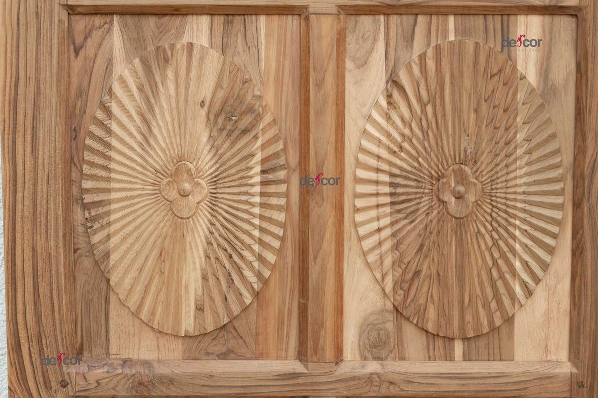 Sleek Portuguese Colonial Sunburst Door