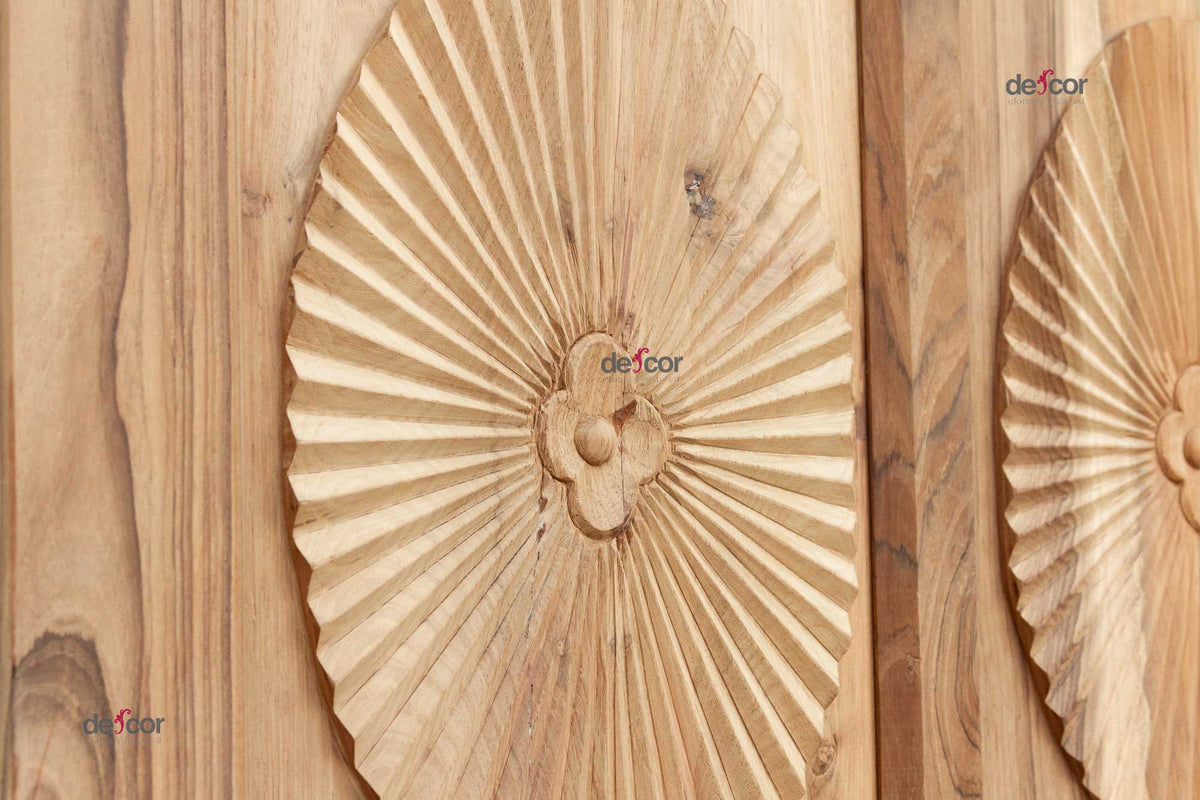 Sleek Portuguese Colonial Sunburst Door