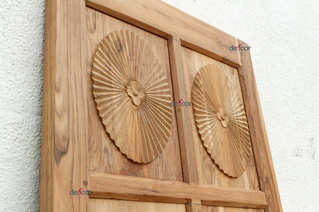 Sleek Portuguese Colonial Sunburst Door