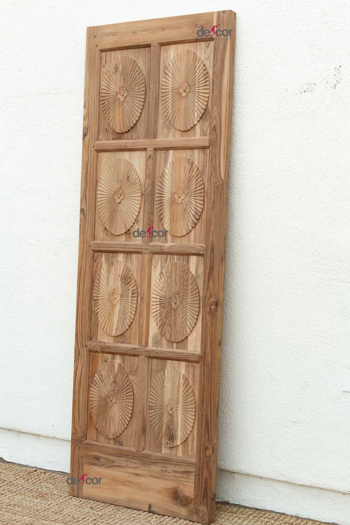 Sleek Portuguese Colonial Sunburst Door