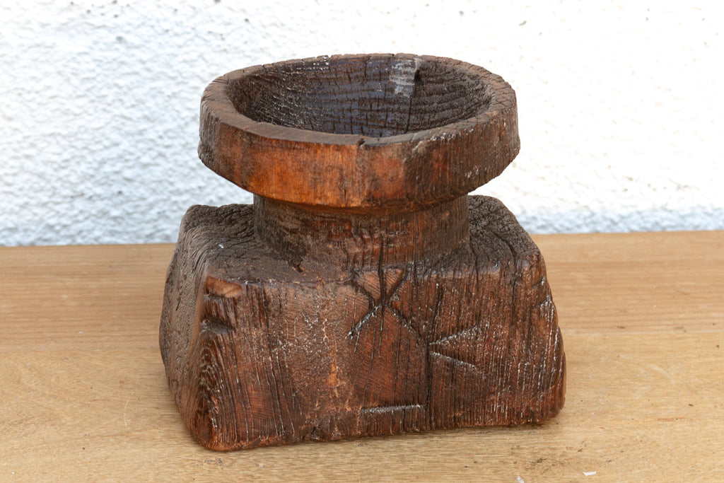 Ancient Oxidized Wood Funnel Seeder