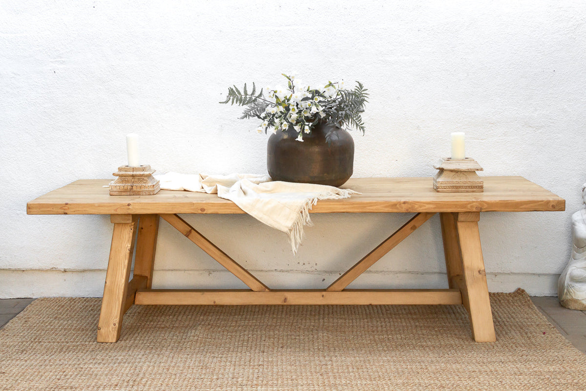 The Grand Tavern, 108" Reclaimed Wood Trestle Table