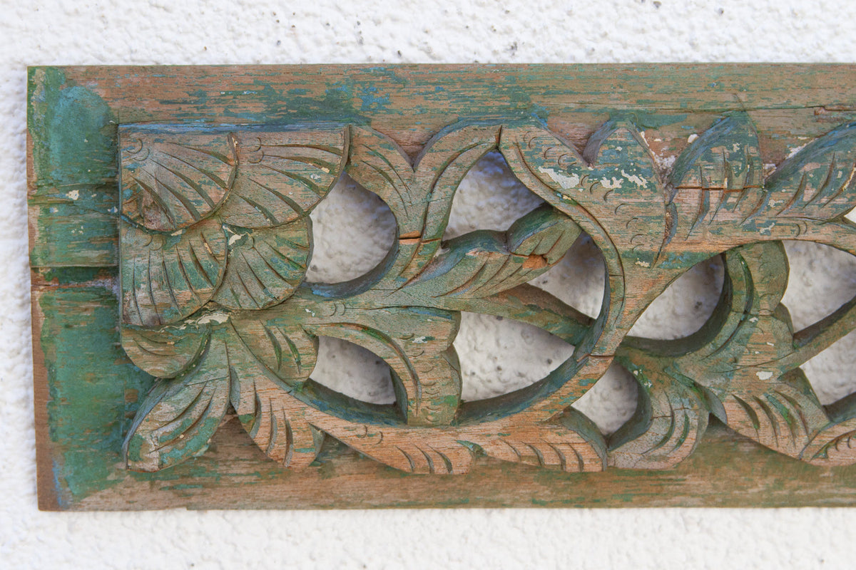 Set of 2, Forest Green Wall Carvings
